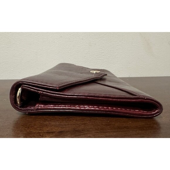 REBECCA MINKOFF envelope clutch crossbody burgundy leather with chain strap - Picture 5 of 16